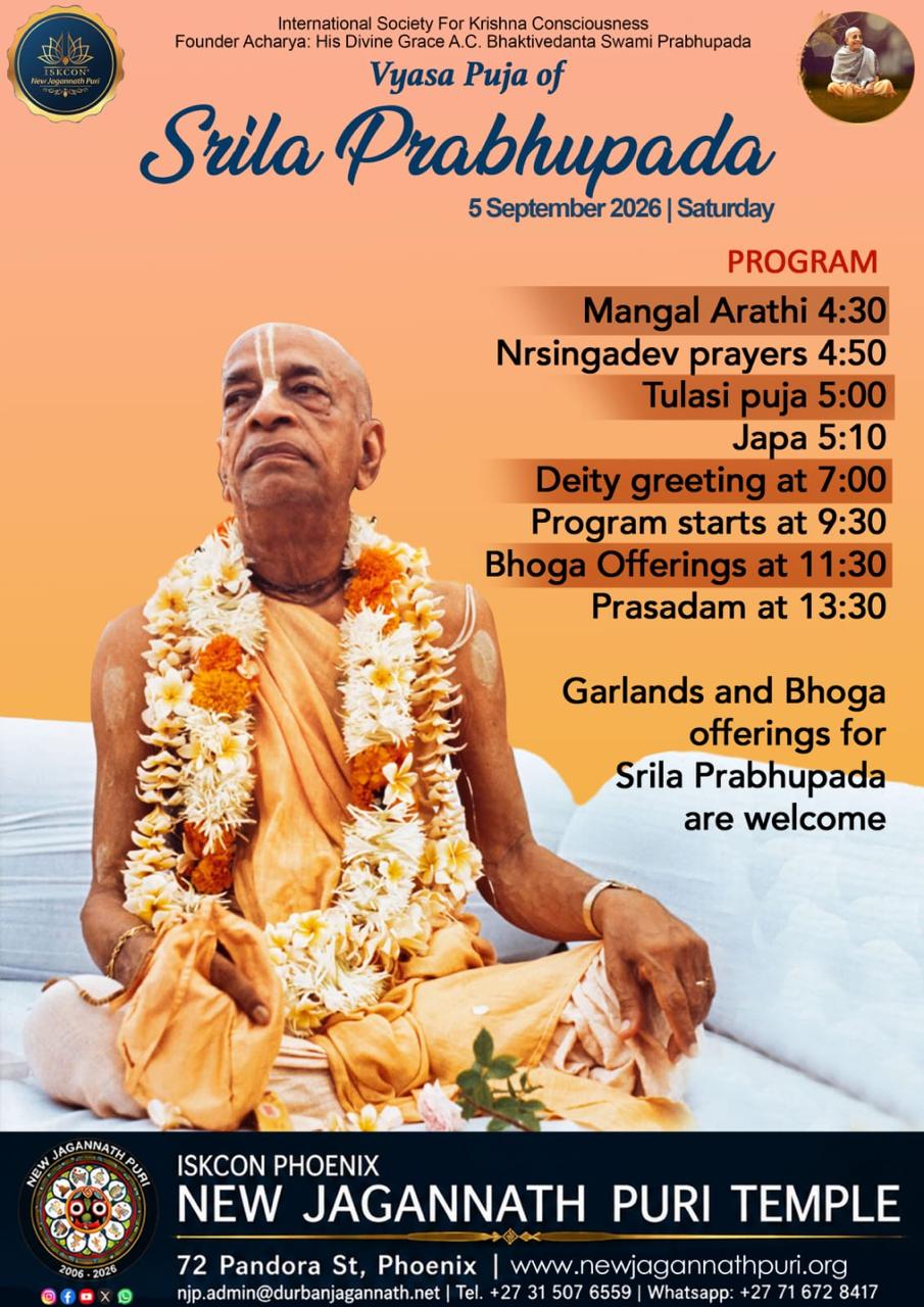 Srila Prabhupada's Vyasa Puja 2026